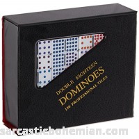 Professional Size Double 18 White Domino Tiles with Multicolored Dots DOMINOES WITH DOTS B000I3X71I